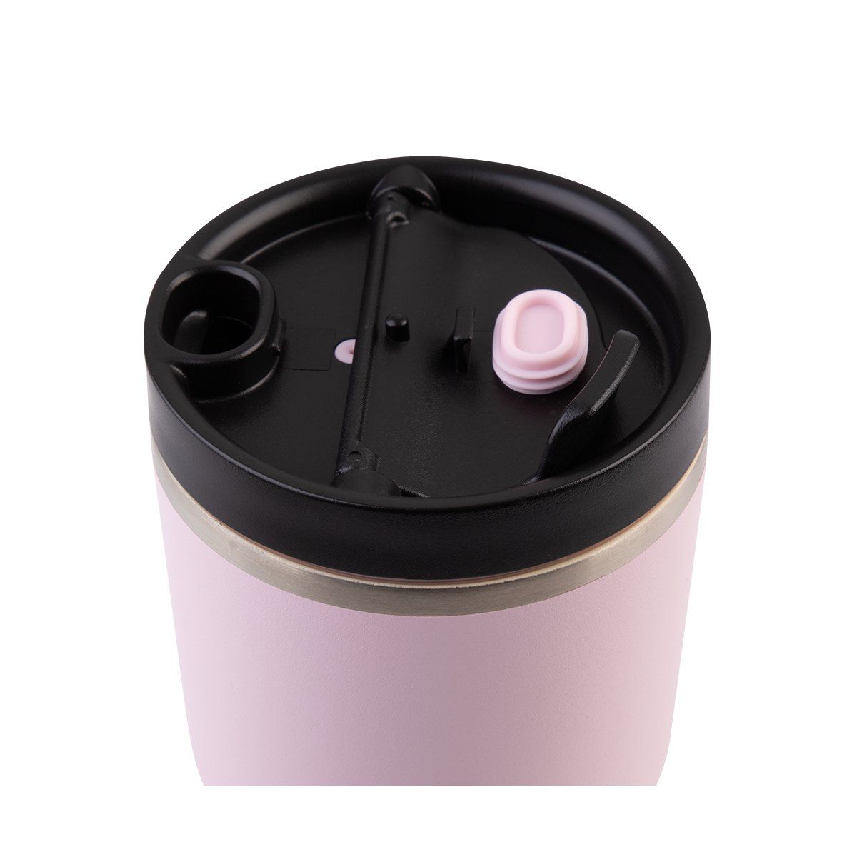 OASIS CERAMIC LINED STAINLESS STEEL DOUBLE WALL INSULATED TRAVEL MUG 480ML PINK LEMONADE
