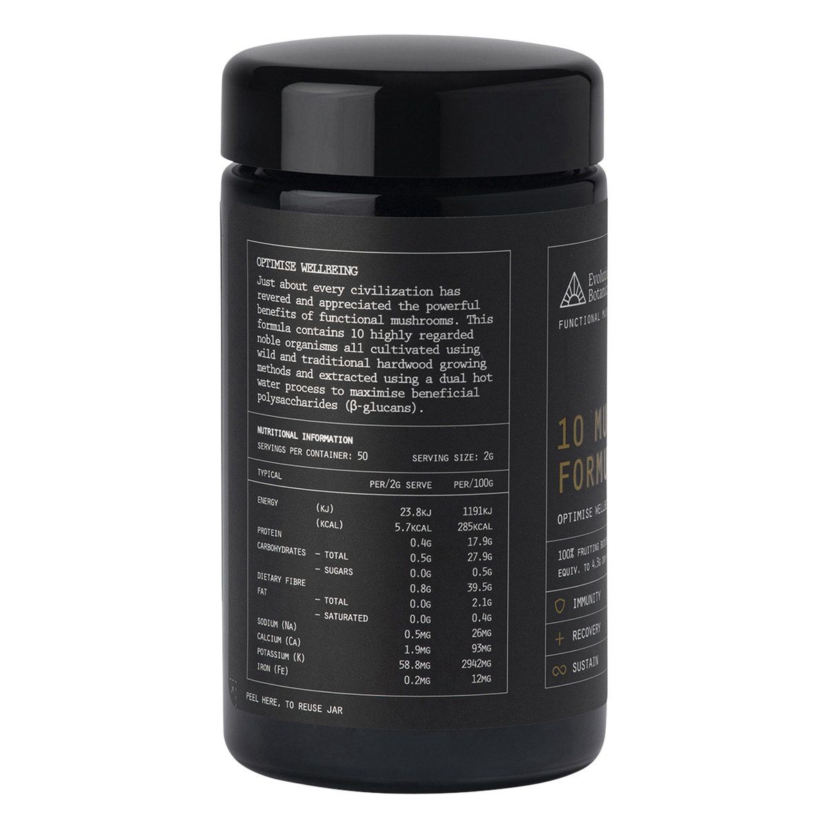 10 Mushroom Formula Optimise Wellbeing 100g