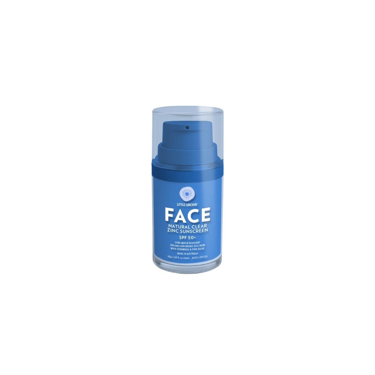 Little Urchin FACE Natural Clear Zinc Sunscreen SPF 50+ 50g