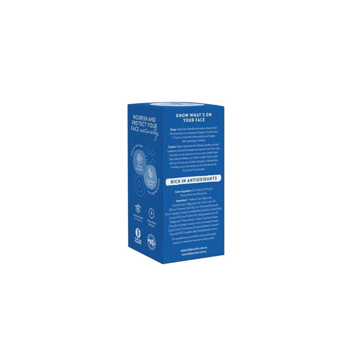 Little Urchin FACE Natural Clear Zinc Sunscreen SPF 50+ 50g