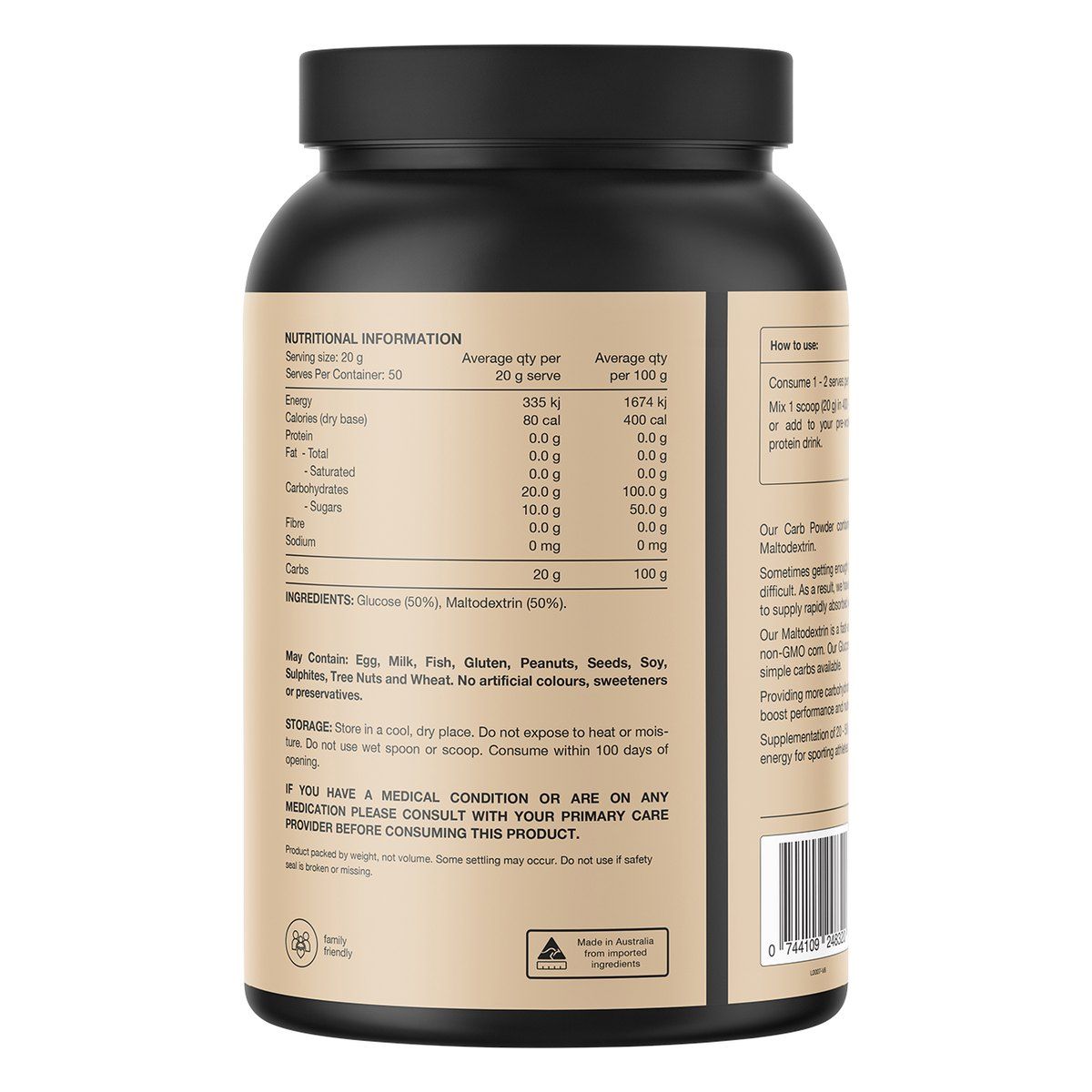 Switch Nutrition Carbs 100% Pure Carbohydrates Unflavoured 1kg