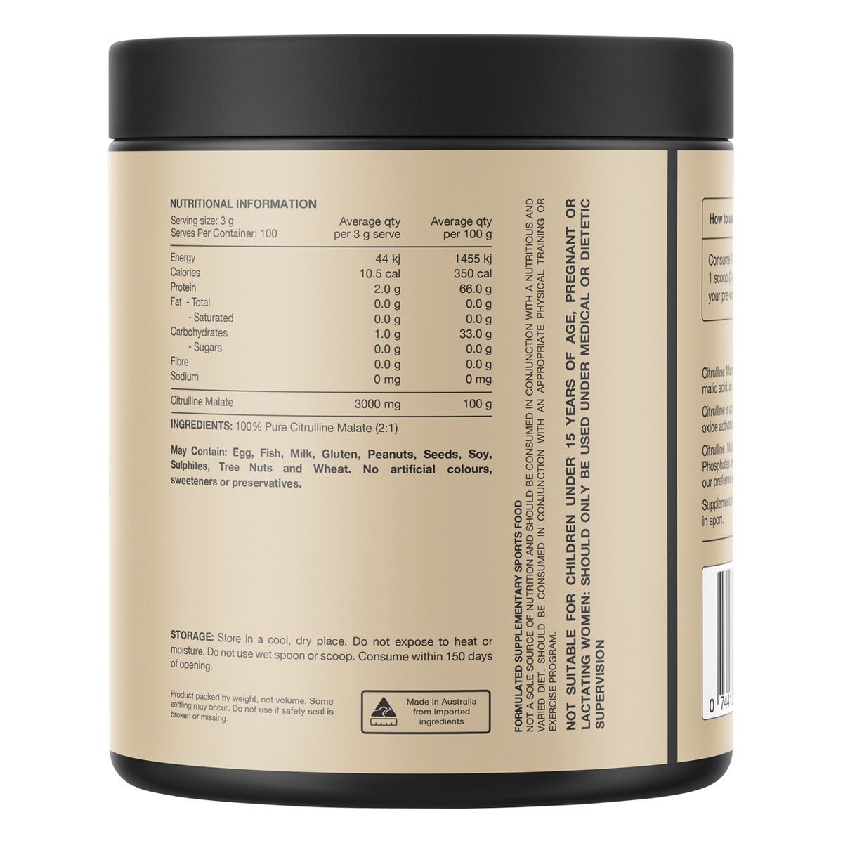 Switch Nutrition Citrulline 100% Pure Citrulline Unflavoured 300g