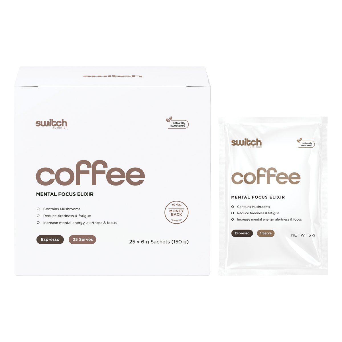 Switch Nutrition Coffee Mental Focus Elixir Espresso Sweetened 25pk
