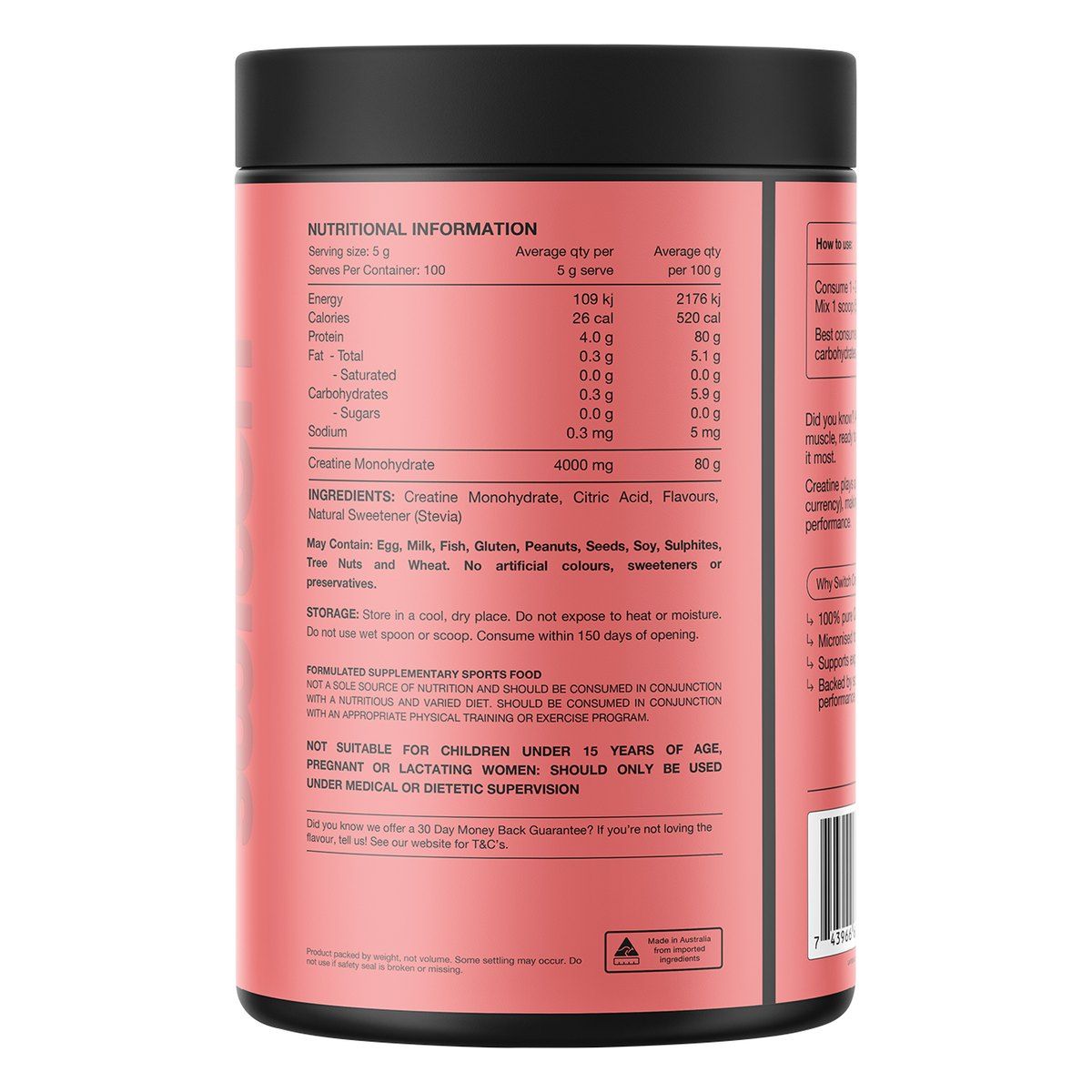 Switch Nutrition Creatine Monohydrate Refreshing Lime 500g