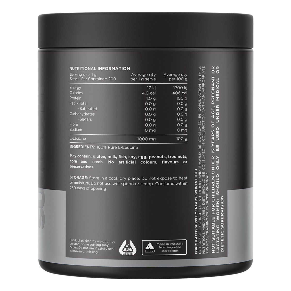 Switch Nutrition Leucine 100% Pure L-Leucine Unflavoured 200g