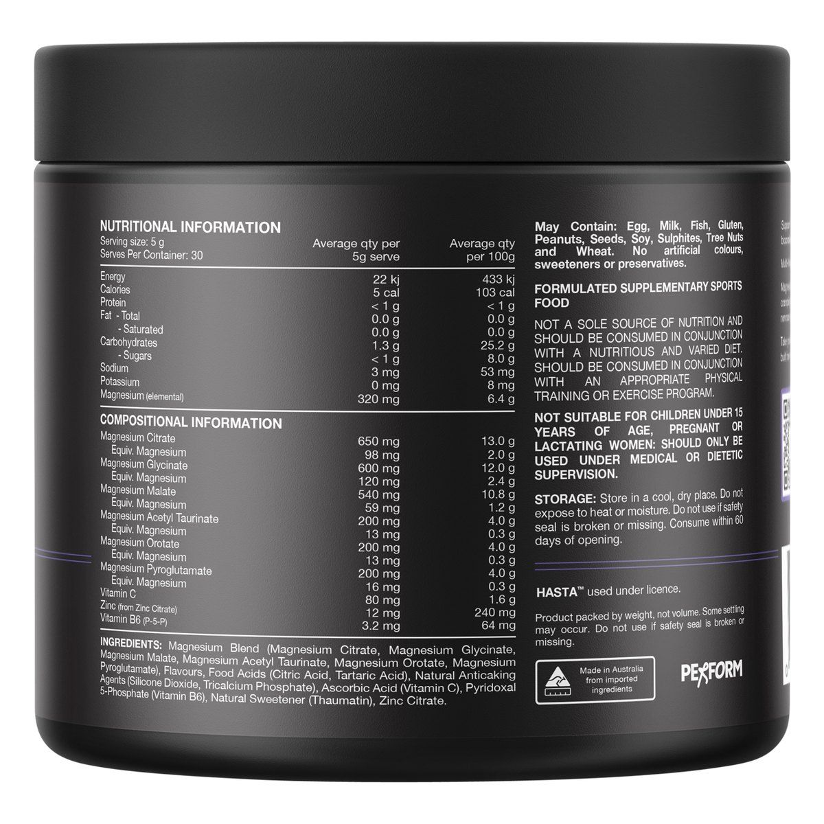 Switch Nutrition Perform Hasta Multi-Mag Raspberry 150g