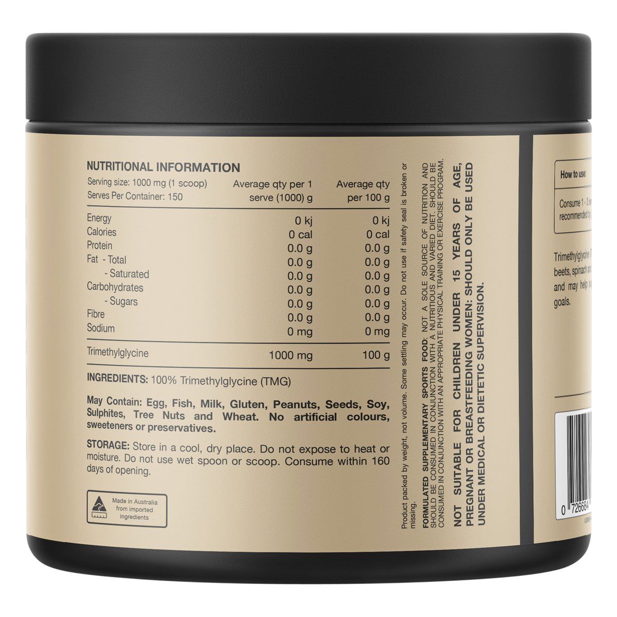 Switch Nutrition TMG 100% Pure Trimethylgycine 150g