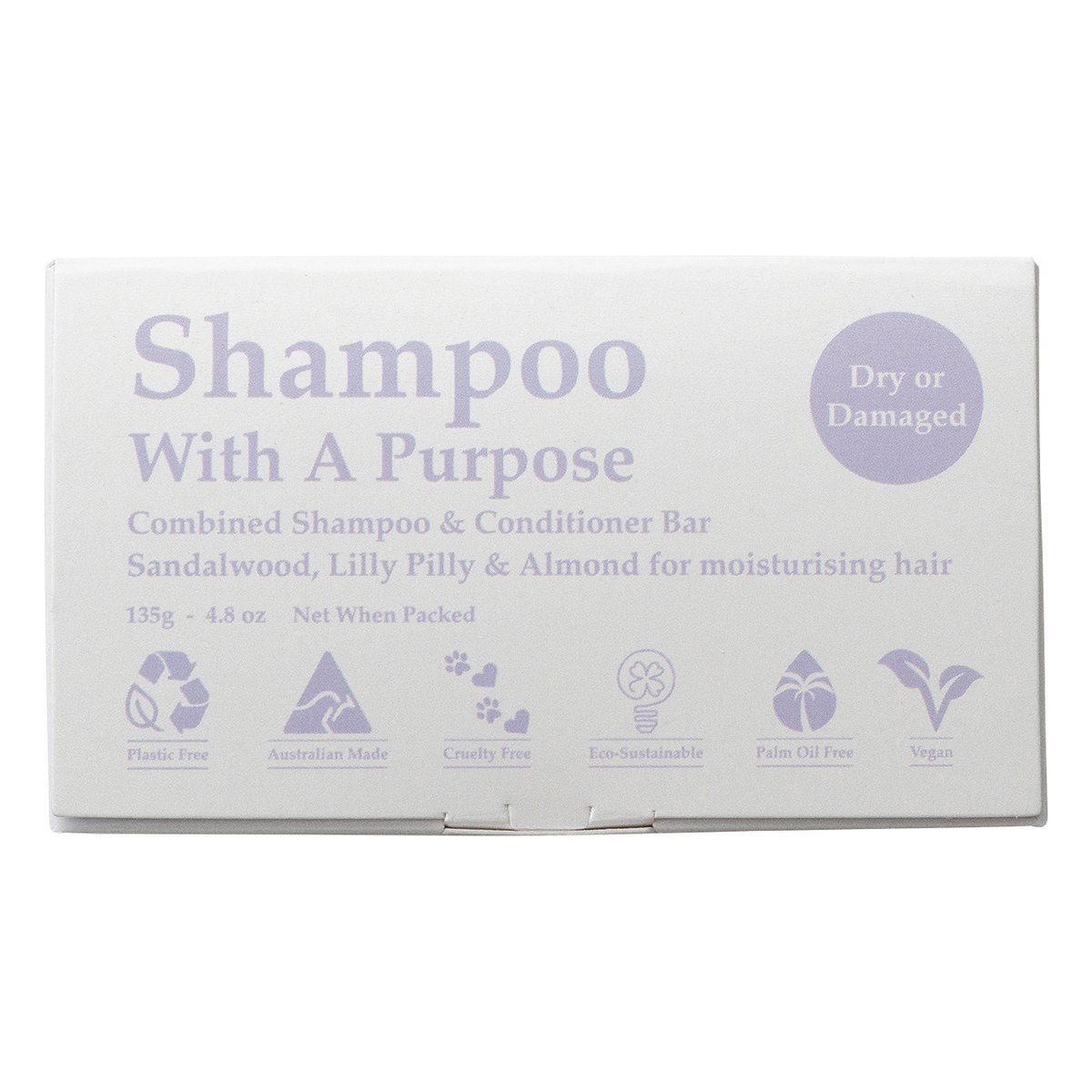 Shampoo With A Purpose Shampoo & Conditioner Bar Dry Damaged 135g
