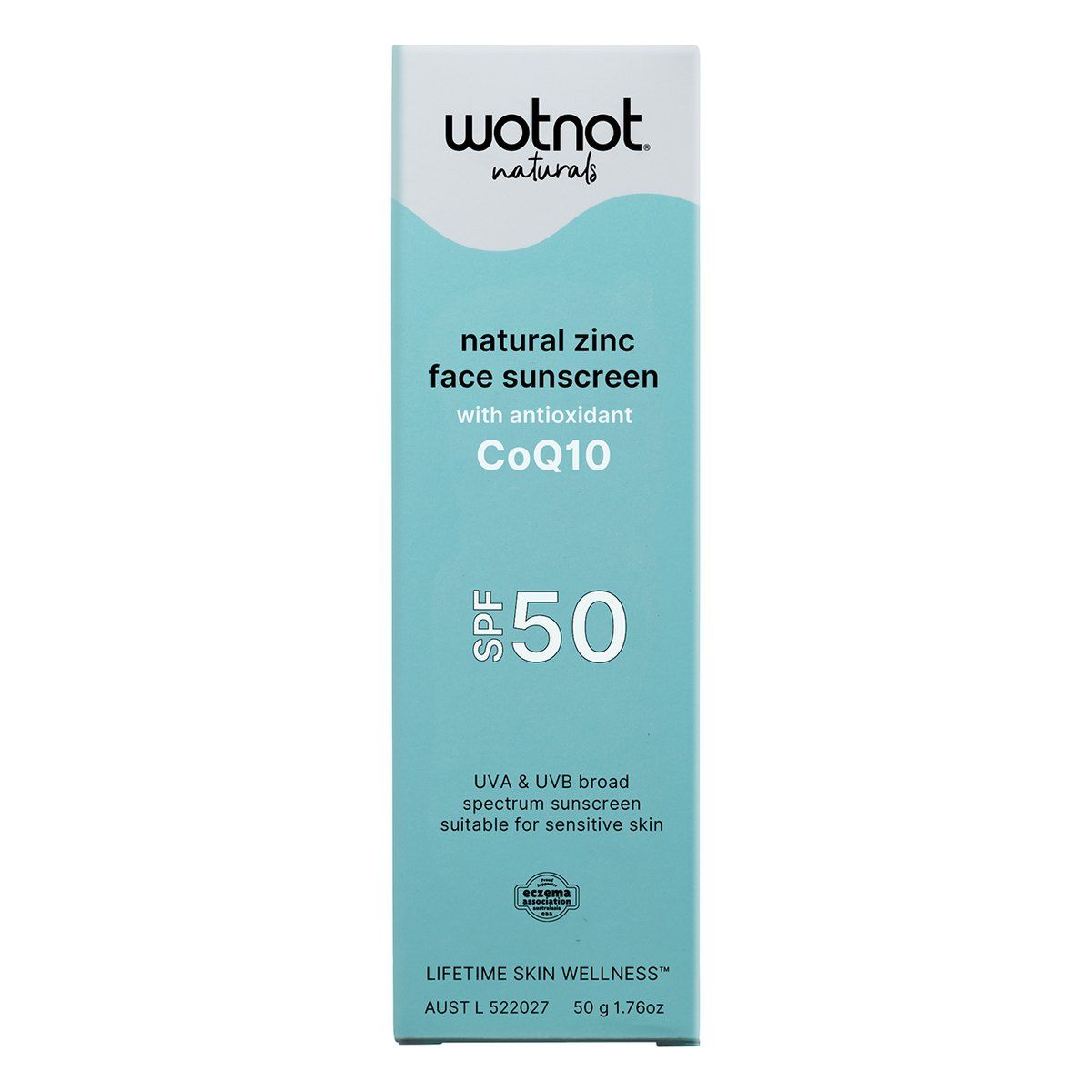 Natural Zinc Face Sunscreen SPF50 with antioxidant CoQ10 50g