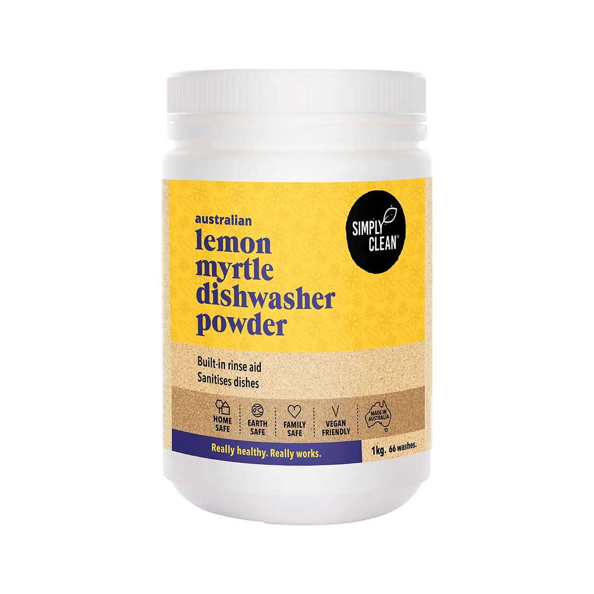 Simply Clean Dishwasher Powder Lemon Myrtle 1kg