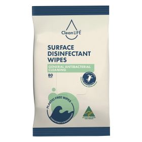 CleanLIFE Surface Disinfectant Wipes Antibacterial 80 pack