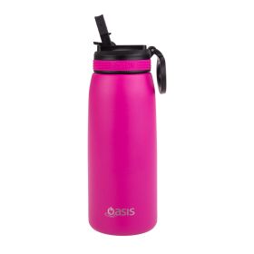 Buy Oasis Straw bottle 780ml fuschia online