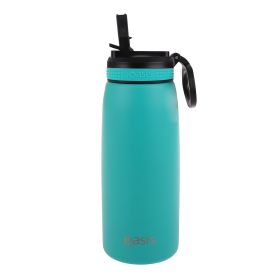 Buy Oasis stainless steel drink bottle with straw turquoise 780ml