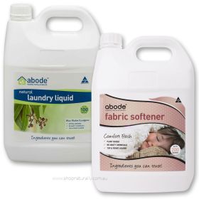 Abode Natural Laundry Liquid & Fabric Softener Duo 2 x 4L Eucalyptus & Comfort Fresh
