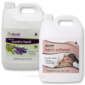 Abode Natural Laundry Liquid & Fabric Softener Duo 2 x 4L Lavender & Comfort Fresh