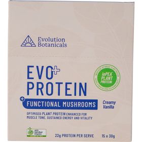 Evolution Botanicals EVO+ Protein Functional Mushrooms Creamy Vanilla 15 x 30g