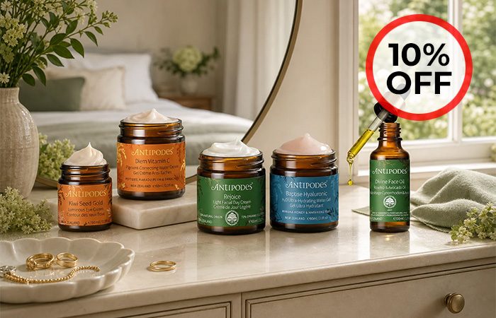 10% off Antipodes Skin Care & Makeup