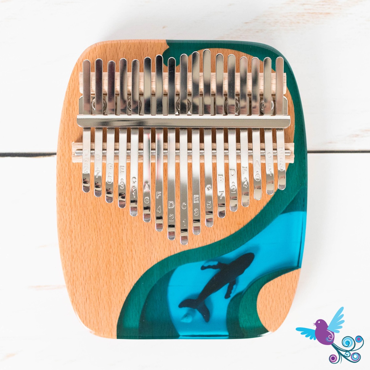 Hluru Kalimba 17 Key Whale in C Major Shop Naturally