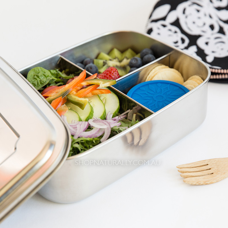 LunchBots Medium Trio II Snack Container - Divided Stainless Steel Food  Container - Three Sections for Snacks On The Go 